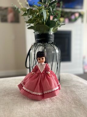 Madame Alexander Red Gingham Doll with White Trim